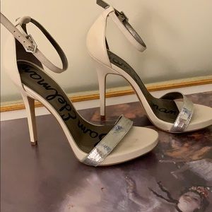 Sam Edelman Shoes - Sam Edelman silver and white heels Sam Edelman Shoes - Sam Edelman silver and white heels